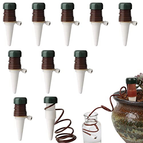 EULAPGOE 10 Pezzi Sistema di Irrigazione Automatica, Cono di Irrigazione, Dispositivo di Irrigazione per Piante a Goccia, a Rilascio Lento, per Piante da Esterno e da Interno