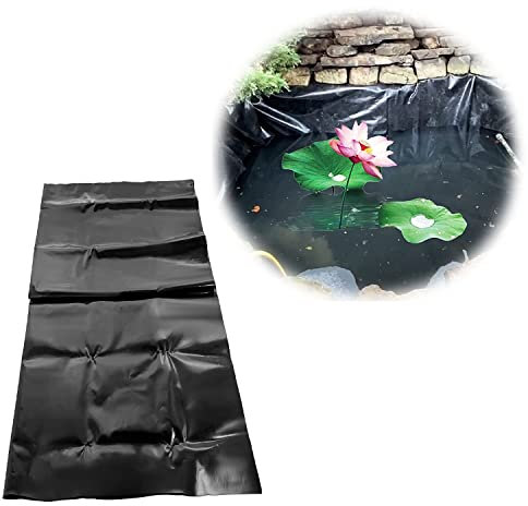 2x1m Rubber Pond Liner 3x4m Flexible Pond Skins Black Heavy Duty Fish Pond Liners Waterfall and Water Features Fountain Fish Pond Bed Liners Cloth Landscaping Liners Reinforced Impermeable Film 5x8m
