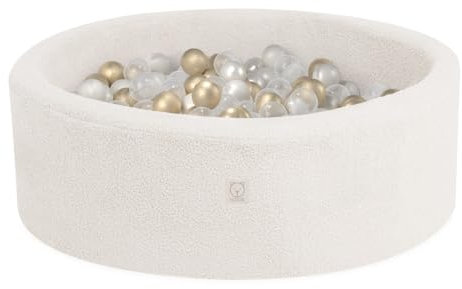 MISIOO Piscine à balles avec rembourrage en mousse – 90 x 30 cm – 200 balles pour piscine à balles – Balles de piscine à balles de qualité supérieure pour enfants – Jouet doux et sûr – Lavable