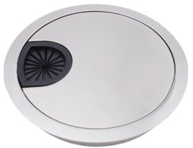 ERQIAO Kabeldurchführung, Zinklegierung, für Schreibtisch, Drahtloch, Computerdurchführung, Tischkabel, Steckdose, Möbel-Hardware (gebürstete Oberfläche, 80 mm)