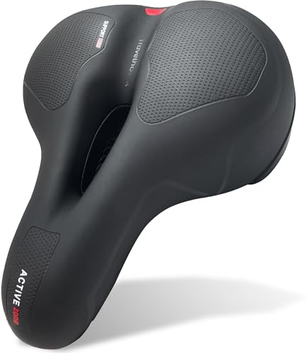 TravelHawk Fahrradsattel Bequem Memomry Foam, Fahrradsitz für Herren und Damen, Fahrrad Sattel Ergonomisch für E-Bike, Fahrrad, MTB - Schwarz