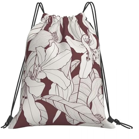 RQLNBOBZ Exotic Flower Azalea Dog Wood Flower Backpacks Fashion Portable Drawstring Bags Sundries Bag Book Bags For Man Woman Students