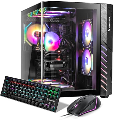 Evounic High-FPS ARGB Gaming PC - i7-10700KF 5.1GHz, GTX1080 Ti 11GB DDR5X, 16GB DDR4 RAM, 1TB SSD, WiFi6 BT5.4, Windows 11 Pro, ARGB Fans x9