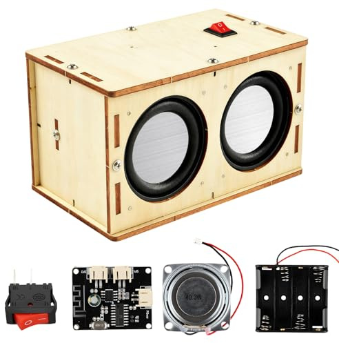STEM Projects DIY Bluetooth Speaker Kit for Kid & Adults Portable Wood | Electronics Project Kit for Beginners, STEM Gifts for Teenage Girl +Boys Ages 10 and Up(Dual Speakers)