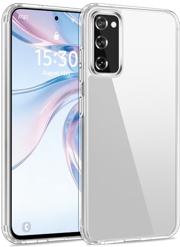 USLAI für Samsung Galaxy S20 FE Hülle, Transparent | Anti-Vergilbung, Durchsichtige Kratzfeste Rückseite, Stoßfest & Militärischer Schutz