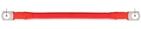 Jeu de câbles d'onduleur de Batterie avec bornes, Fil en Silicone Super Doux de Calibre AWG 10/8/6/4, câble de Connexion d'alimentation(Red,0AWG -50mm2,30 CM)