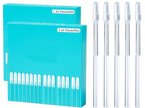 48pcs Sticky Ear Wax Removal Sticks, Reusable Washable Resin Ears Cleaner Stick Set, Soft Head Earwax Removal Stick, Ear Care Tool For Adults Kids (S+L)