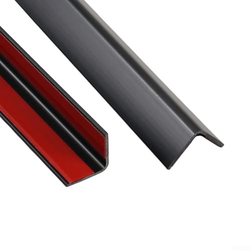Braune PVC-Küchensockel-Dichtungsleiste, 2 m, wasserdichte Schrankbodenverkleidung zum Abdichten, staubdichter Sockelleisten-Profilschutz für Heimwerker (schwarz (20 x 20))