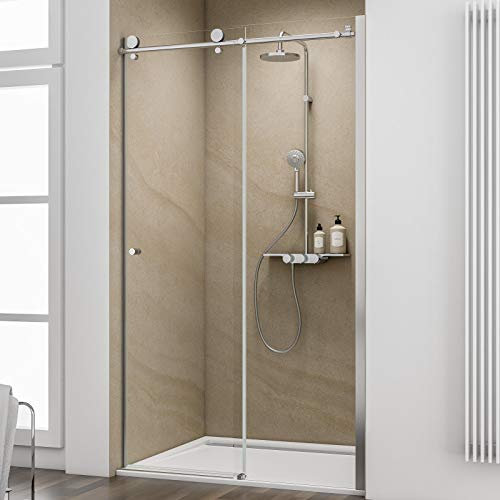 Schulte EP708010-3 41 500 23 Duschkabine MasterClass Schiebetür in Nische, 120 x 200 cm, 6 mm Sicherheitsglas klar hell fixil beschichtet, chromoptik, Montage auf Duschewanne oder Fliese