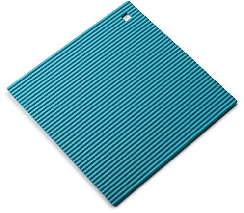 Zeal Silicone Trivet Mat Kitchen Worktop Protector for Hot Pots and Pans (22 x 22cm) – Heat Resistant Mat, Non Slip Square Trivet, Aqua Blue
