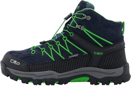 CMP Unisex Kinder Kids Rigel Mid Trekking Shoes WpTrekking-Schuhe | Clima Protect, rockene Füße, atmungsaktiv, griffige Sohle, schnelles Schnüren, stabiler Knöchelhalt, Lederschuhe, Outdoor