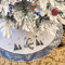 WEWILL 121,9 cm großer, luxuriöser Schneemann-Weihnachtsbaum-Rock mit Satin-Bordüre, bestickte Schneeflocke, Weihnachtsbaum-Matte, Partyzubehör