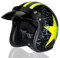 Woljay 3/4 Offener Sturzhelm, Helmet Motorrad-Helm Jet-Helm Scooter-Helm Halbhelme Adult Helm Flat mit Rebellen Schwarz + Gelb Star Graphic (L)