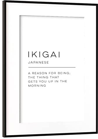 artboxONE Poster mit Rahmen Schwarz (Metallic) 60x40 cm Ikigai Definition von Cristina Castro Moral