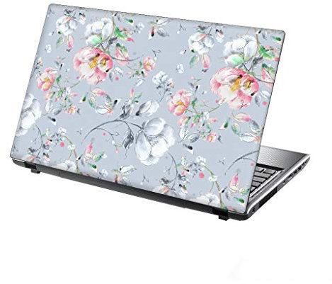 TaylorHe 15.6 inch 15 inch Laptop Skin Vinyl Decal with Colorful Patterns and Leather Effect Laminate MADE IN England Vintage Floral Flowers