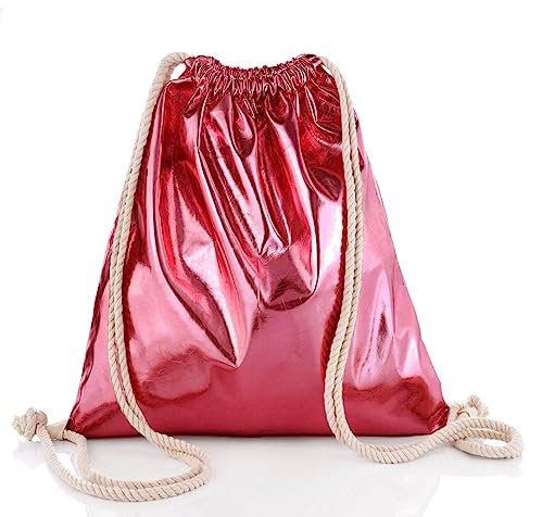 Glamexx24 Turnbeutel Rucksack Gymbag Gym Bag (Rot, Onesize)