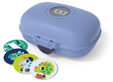 MONBENTO - Boîte à Goûter Enfant MB Gram Infinity - Snack Box pour Fille et Garçon - Idéal Pour Ecole ou Parc - Sans BPA - Durable et Sûre - Bleu