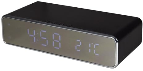 Digital Alarm Uhr Mit 10W schnell Mobiltelefone Telefon Wireless WLAN Ladekabel Platte Schwarz [Fast Charge (10W)]