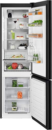AEG RCB736E4ML Frigorífico Combi con puerta de cristal, Libre Instalación, 2,01 m, NoFrost, Tecnología Twintech, MultiFlow, Display LED, Cajón ExtraChill, Luces LED, Blanco