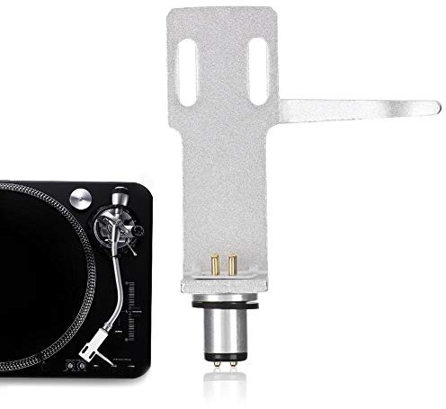 Porte-cellule pour lecteur phonographe à platine vinyle, kit de tête de cartouche phono haut de gamme,4 câbles et 2 paires de vis,convient aux phonographes/micros haut de gamme(argent)