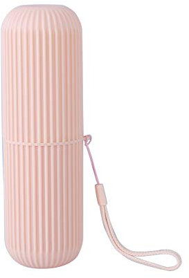 KingbeefLIU Toothbrush Paste Holder,Case Covered Travel Camping Bathroom Cup Box Tooth Mug Pink