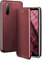 ONEFLOW Business Case für Sony Xperia 10 II Handyhülle klappbar mit Standfunktion, Klapphülle Flipcase Cover Dünn, PU Leder Hülle mit Kartenfach, 360 Grad Schutzhülle, Weinrot
