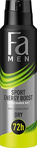 Fa Men Deospray Sport Energy Boost (150 ml), Anti-Transpirant mit bis zu 72 h Schutz vor Schweiß & Körpergeruch, Deo mit dem aktivierenden Duft von Ingwer & Zitrone