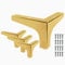 Cjueiom 10cm / 4 Inch Furniture Legs Gold Sofa Legs Set of 4, Modern Table Legs Metal Triangle Furniture Feet, Sofa Foot Couch Legs Replacement for Cabinet Cupboard Chair Ottoman