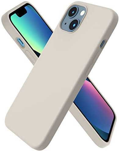 ORNARTO für iPhone 13 6,1 Silikon Case, Hülle Ultra Dünne Voller Schutz Flüssig Silikon Handyhülle Schutz für iPhone 13(2021) 6,1 Zoll Grau