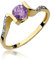 MARKO Damen Gold Verlobungsring mit 0,50Ct Amethyst und 0,03Ct Diamanten | 14 Karat Gold (585) | Goldring mit Box | Goldring für Frauen (Amethyst, 58 (18.5))