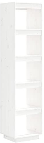 vidaXL Bibliothèque/Séparateur de Pièce Étagère à Livres Meuble de Rangement Cloison de Séparation Salon Blanc 40x35x167 cm Pin Solide
