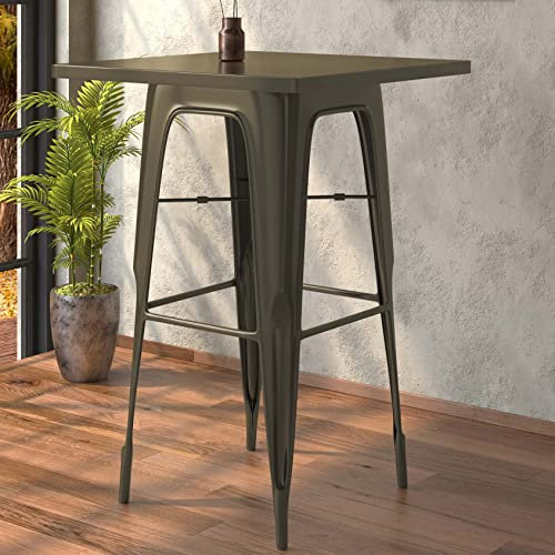 GGMMÖBEL California | Bartisch | 70 x 70 x 106 cm | Metall: Rost Matt | Stehtisch | Bistrotisch | Indoor & Outdoor | Industrial Deko