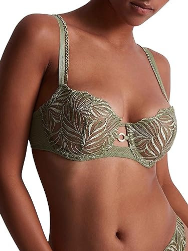 Aubade Reggiseno a balconcino da donna Paradis Exotique Mezza Coppa, Verde (Amazonia), 3DD