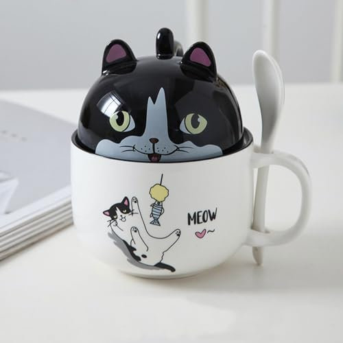 Xfeyaqlo Tazza Gatto Nero, Tazza Caffè Simpatica, Tazze da The, Tazzine Caffè, Idee Regalo Gatto, la Giusta Scelta del Regalo