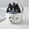 Xfeyaqlo Taza Gato Negro, Tazas de Te, Tazas Cafe, para Desayuno, Té, Café, Leche, Adecuadas Regalos para Familiares, Amigos Cerámica, 350ml