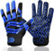 FINGER TEN American Football Receiver Handschuhe für Youth Jungen Mädchen, Torwarthandschuhe rutschfest Impact Palm Protection Outdoor Sport, Wasserdicht Gloves Fit Kinder Alter 5-14 (Cyan, M)