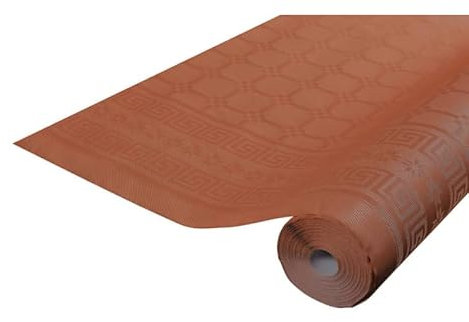 cog Rouleau de Nappe Damassé Terracotta - 25 Mètres
