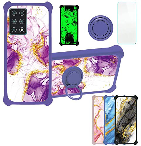 Aroepurt Hülle Für CUBOT X30 hülle Kompatibel mit CUBOT X30 Hülle Case Handyhülle Schutzhülle Cover [Mit 9H Härte HD Schutzfolie] PC + Silikon Ständer JSZ-ZDL