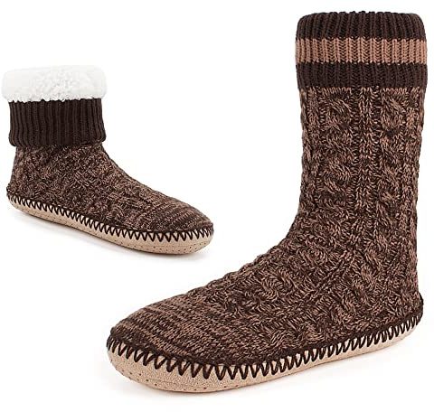 Cozylook Mens Slippers Indoor Soft Sole Warm Fleece Lined Slipper Socks for Men Size 12-13