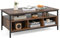 COSTWAY Coffee Table, Wooden Cocktail Center Table with Storage Shelf, Metal Frame Rectangle Accent Sofa Side Tea Table for Living Room, Bedroom and Office (6 Compartments+Straight Legs, 110x60x45cm)