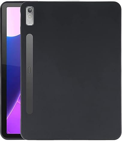 GIOPUEY Funda para Lenovo Tab P12 12.7 2023, Carcasa Trasera de TPU Suave, Ultraplano, Anti-vibración y Anti-Deslizamiento - Negro