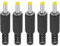 PATIKIL 4x1.7mm CC Maschio Terminali Alimentazione Spina 5 Pacco Fai da Te CC Barile Connettore Sostituzione Giallo