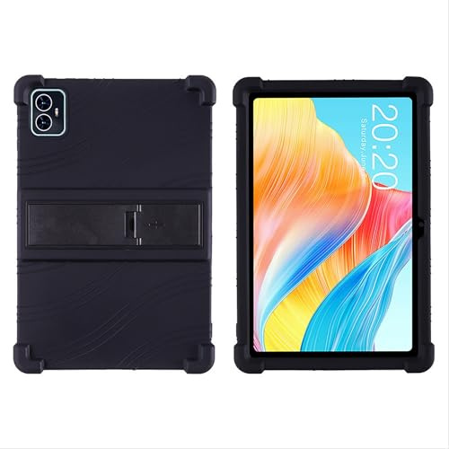 GIOPUEY Hülle Kompatibel mit Teclast M50 / Teclast M50 Pro - mit Ständer - Weiche TPU Silikon Schutzhülle - Airbag Sturzschutz Case - Black