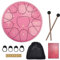 Sunydog 6 Zoll 11 Noten Handpan Zungentrommel mit Drum Mallet Finger Picks Percussion für Meditation Yoga(Rosa)