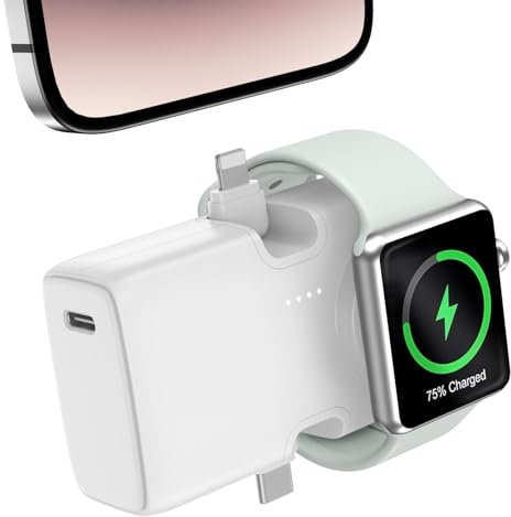 Portable Charger for iPhone/Android Phone Wireless Power Bank Charger for Apple Watch Series 5000mAh Compatible with iPhone 14/14 Pro / 14 Plus, 13/12 iPad, AirPods iWhtch 9/8/7/6/5/4/SE