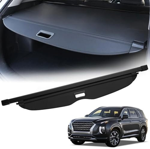 BioNyt Einziehbarer Auto Laderaumabdeckung für Hyundai Palisade 2019 2020 2021 2022 2023, Kofferraumabdeckung Rollo Kofferraum Schutz Abdeckung Cargo Cover Innere ZubehöR