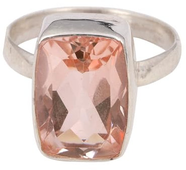 925 Sterling Silber Morganit Edelstein Ring Handgefertigter Ring für Frauen Böhmische Ringe, Edelstein, Morganit-Quarz