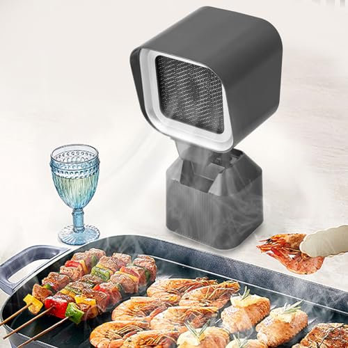 Mini Dunstabzugshaube, Tragbare Tisch-Dunstabzugshaube mit 2 Geschwindigkeiten Abluftventilator, Tischhaube mit Ölauffangbehälter für Steak Grillen BBQ Camping Wohnmobil Küche