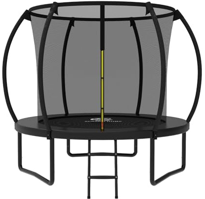 ACWARMHOME Trampolin Outdoor mit Netz, Freizeit-Trampoline für Kinder und Erwachsene, ASTM-geprüft, Schwarz