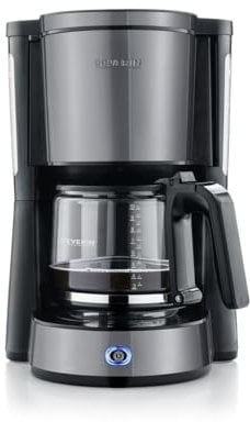 Severin - Cafetera de goteo jarra cristal 10 tazas 1000 W Antracita/negro mate KA 9572